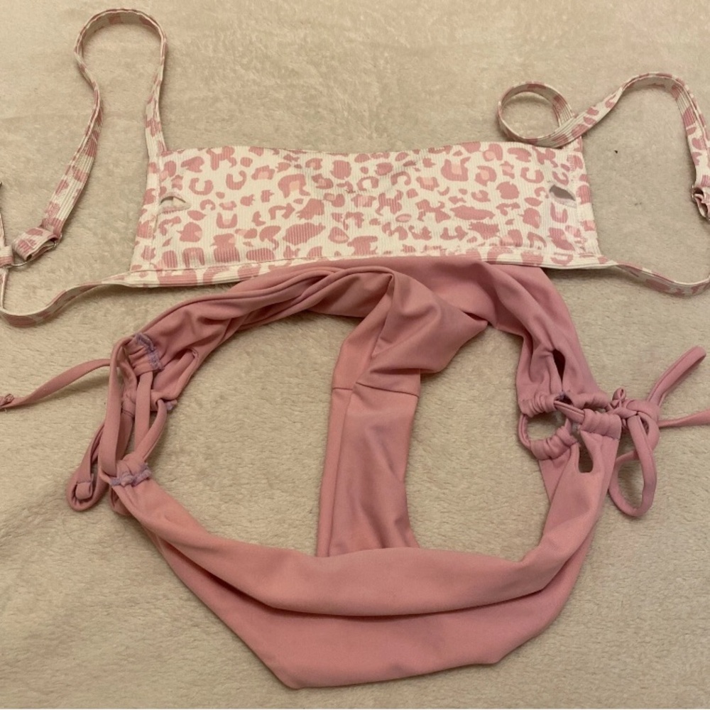 SHEIN Light Pink Leopard Bikini Set - Picture 9 of 12